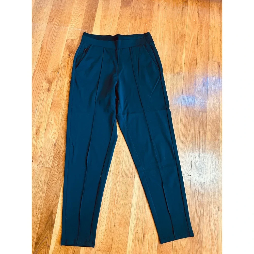Athleta Venice Pintuck Pant Black Tapered Leg Zip Pockets XXS RN 54023